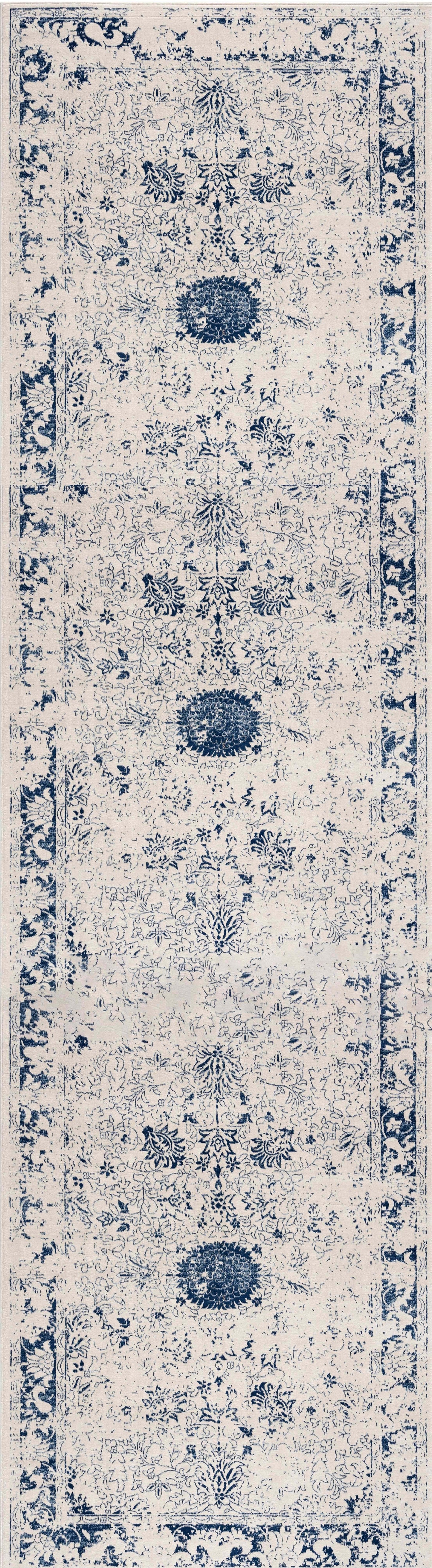 Tapis bleu contemporain et transitionnel | Havana