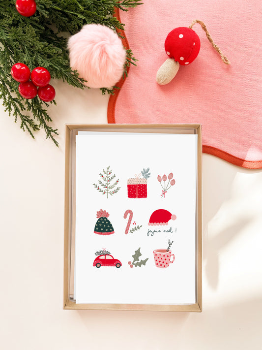 Coffret de 6 cartes de Noël pliées - Icônes