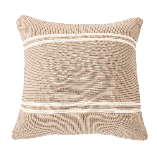 Coussin en tricot taupe Hudson