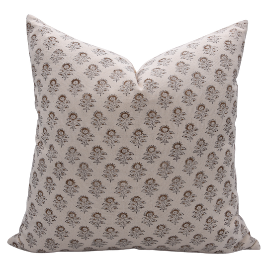 Housse de coussin Gillian motif floral | Imprimé bloc
