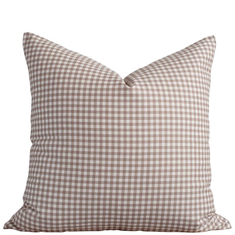 Housse de coussin Elodie | Vichy taupe