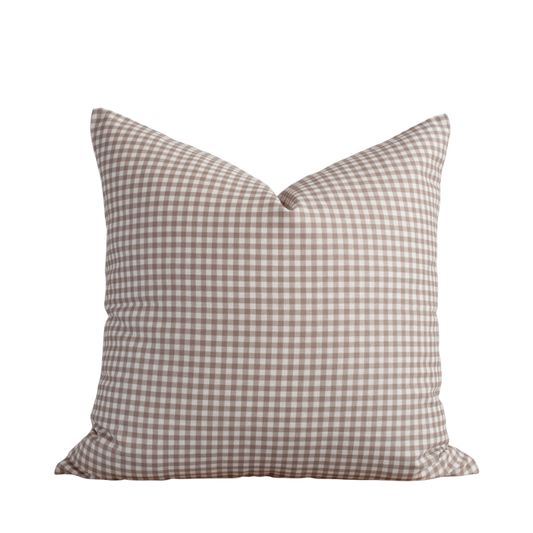 Housse de coussin Elodie | Vichy taupe
