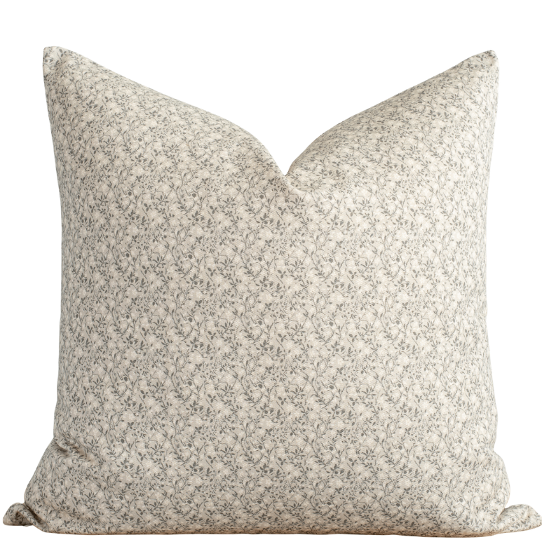Housse de coussin Sylvie | Motif floral vert sauge