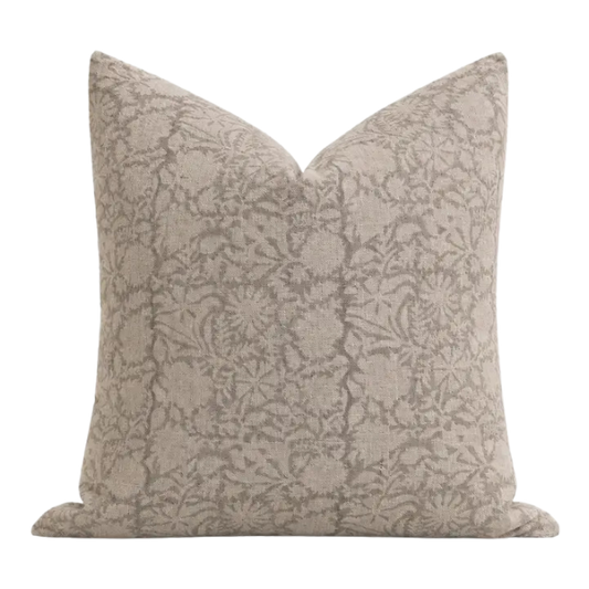 Housse de coussin Augustine |  Imprimée à la main motif laurier