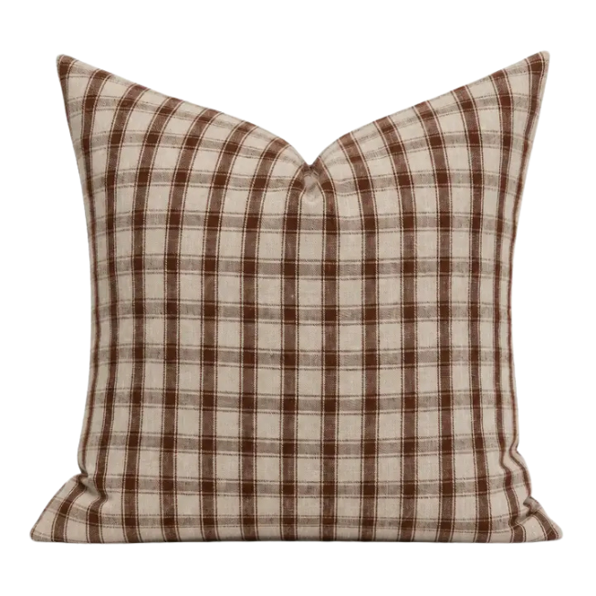 Housse de coussin Raphaël | Tissé rouge-brun