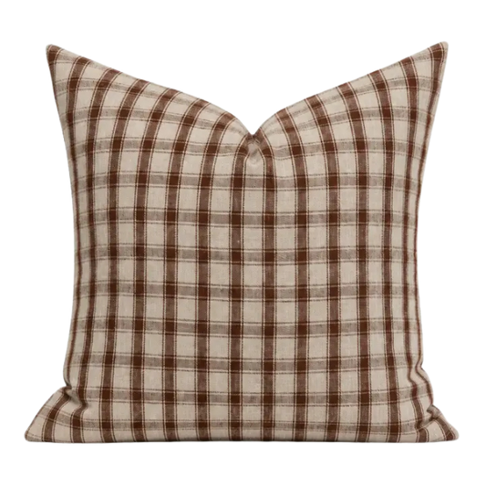 Housse de coussin Raphaël | Tissé rouge-brun
