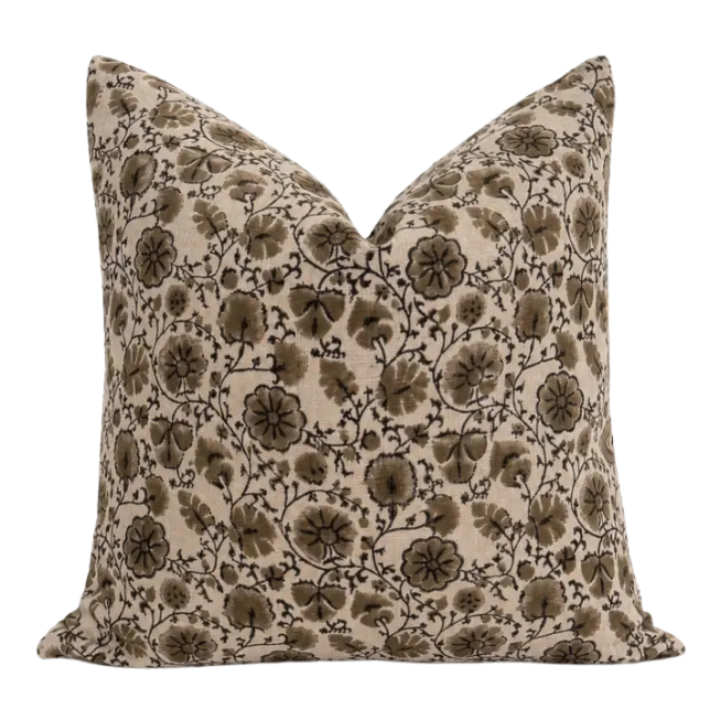 Housse de coussin Daphné  | Floral Noix de muscade