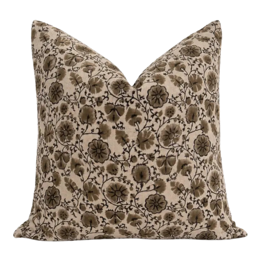 Housse de coussin Daphné  | Floral Noix de muscade