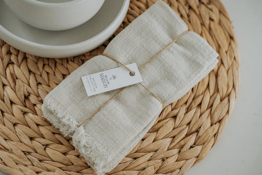 Serviettes de table en coton  | avoine