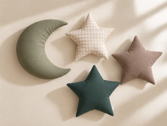 Coussins décoratifs Lune ou Étoile| 4 couleurs