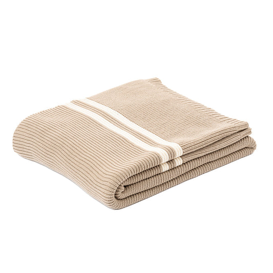 Jeté en tricot taupe Hudson