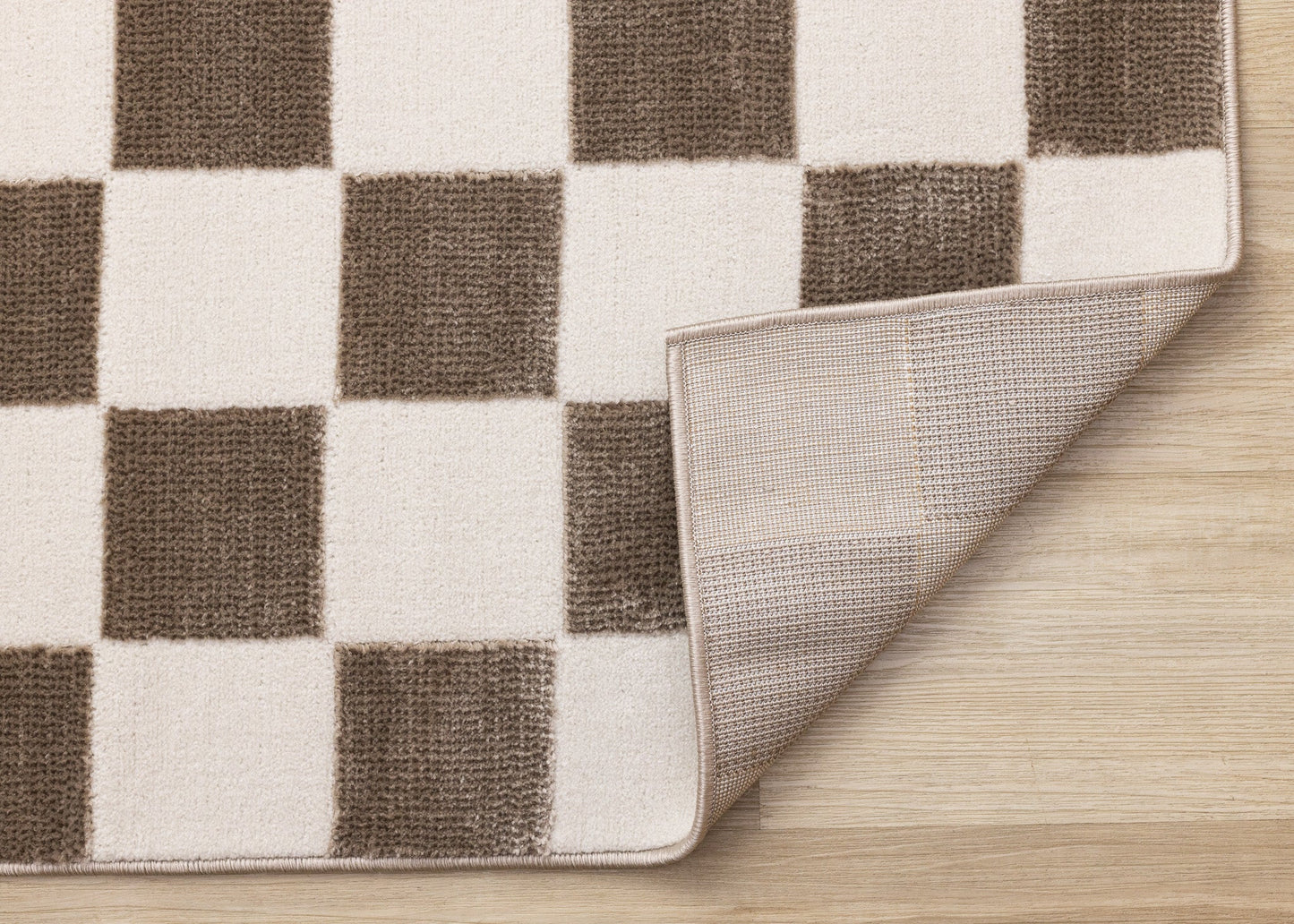 Tapis géométrique contemporain marron