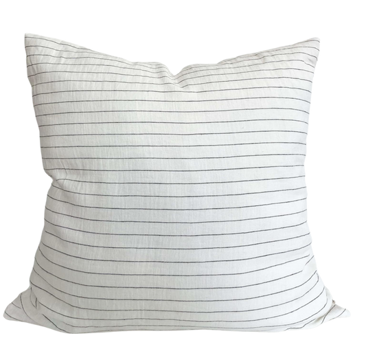 Housse de coussin Magnolia |  Lin blanc ligné