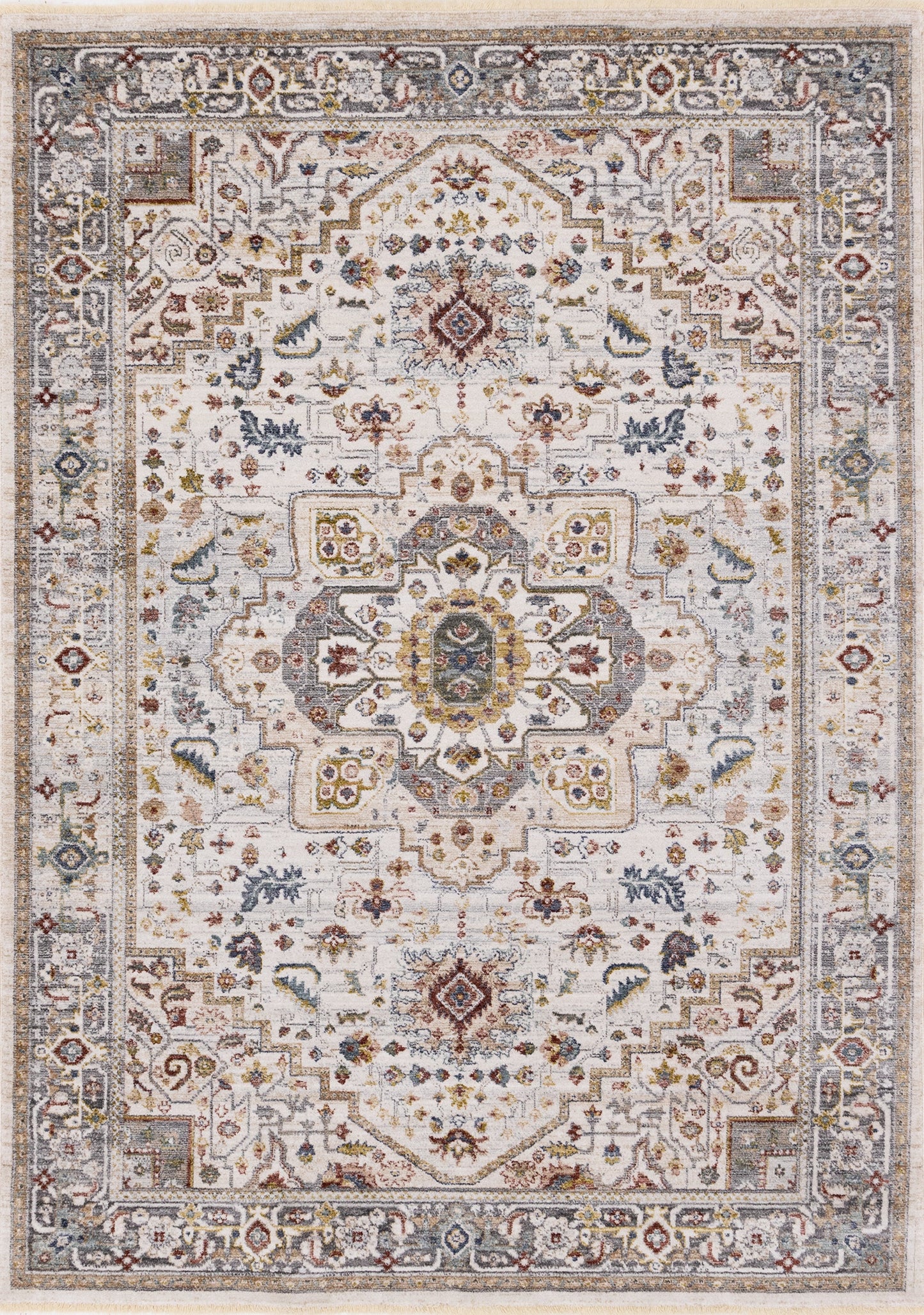 Tapis classique à bordure traditionnelle | Crème