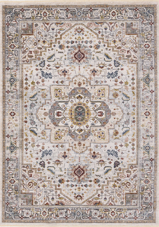 Tapis classique à bordure traditionnelle | Crème