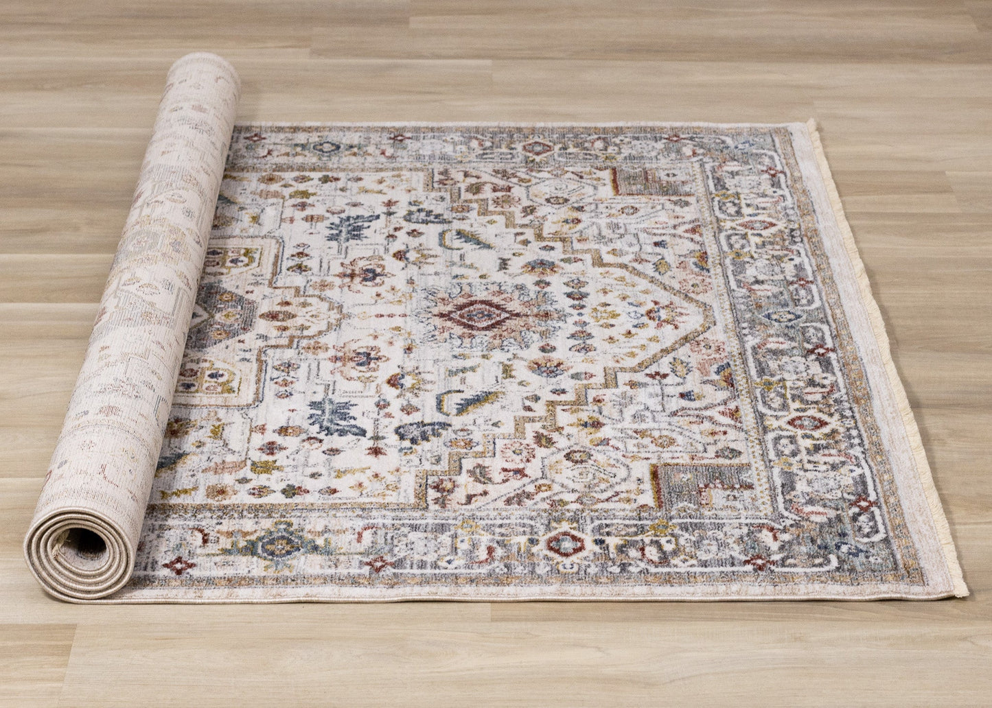 Tapis classique à bordure traditionnelle | Crème