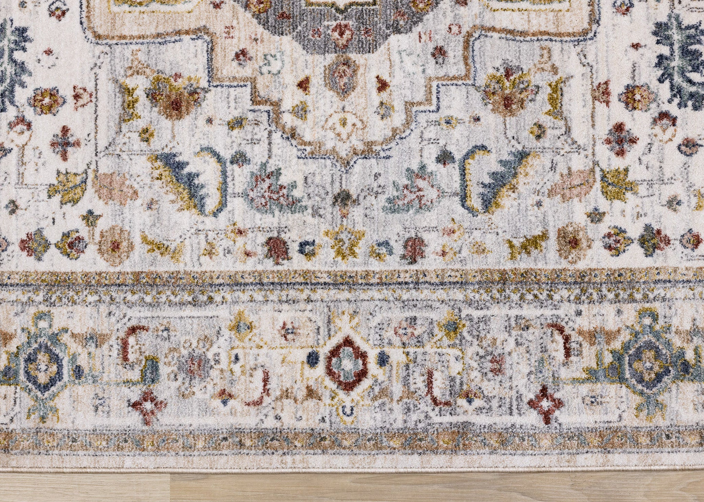 Tapis classique à bordure traditionnelle | Crème