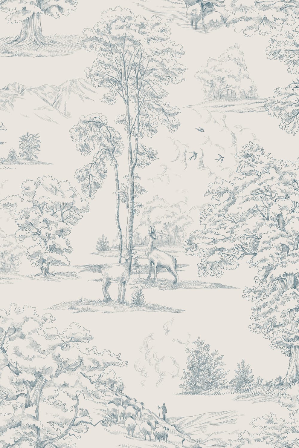 Papier peint Montfort  |  Indigo blue