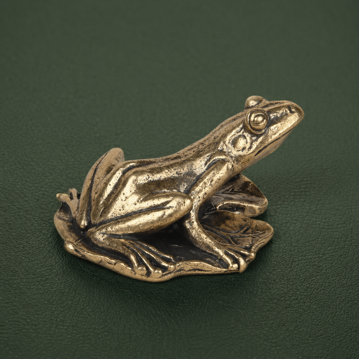 Figurine La Grenouille en laiton antique | Collection "Porte-bonheur