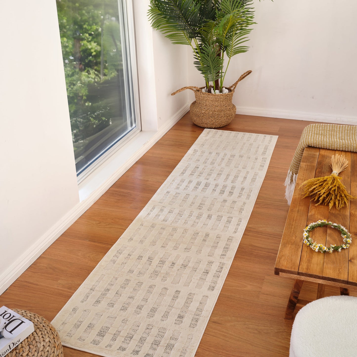 Tapis beige abstrait moderne  | Astra