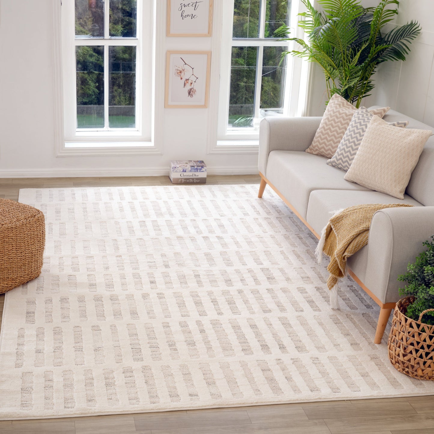 Tapis beige abstrait moderne  | Astra