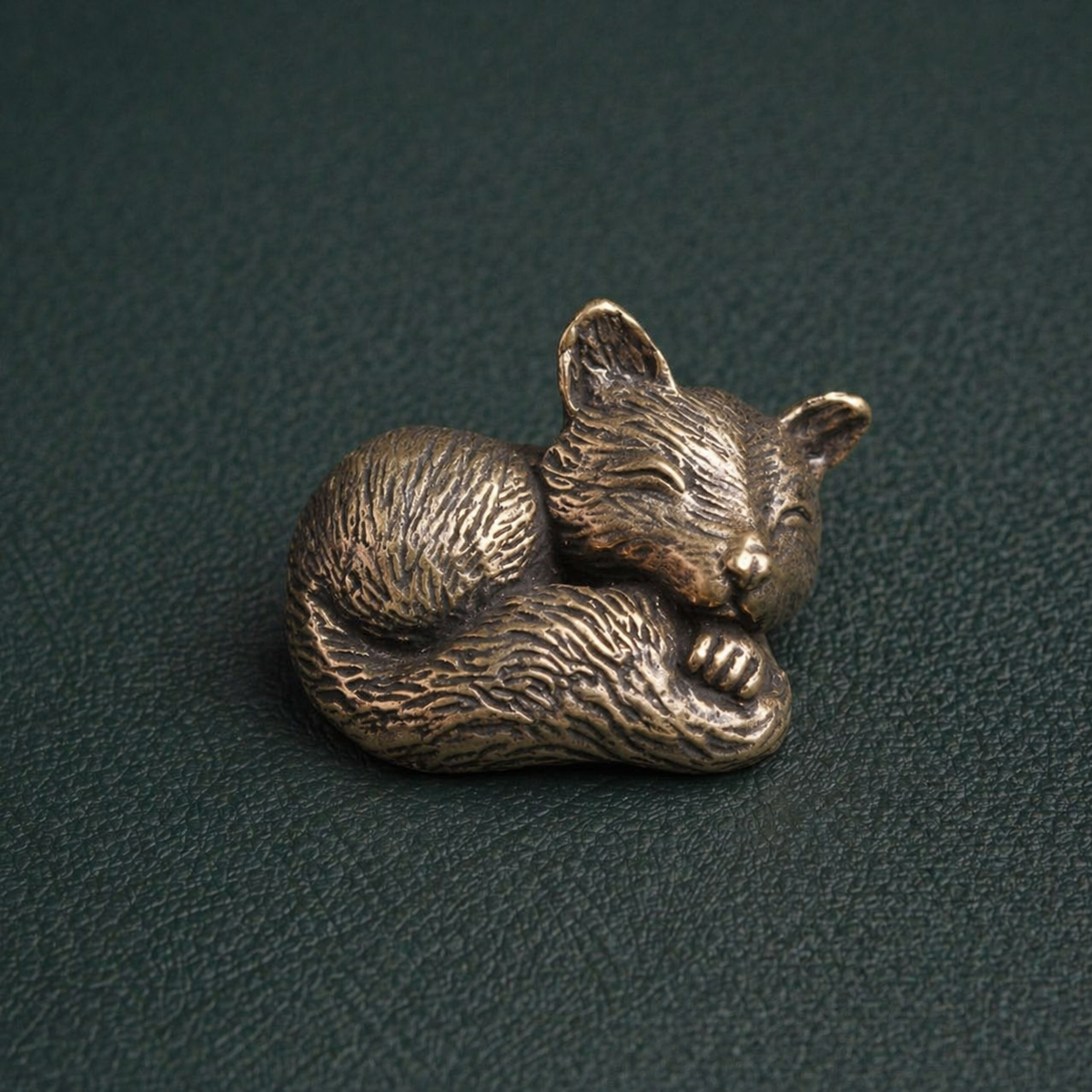 Figurine Le Renard en laiton antique | Collection "Porte-bonheur