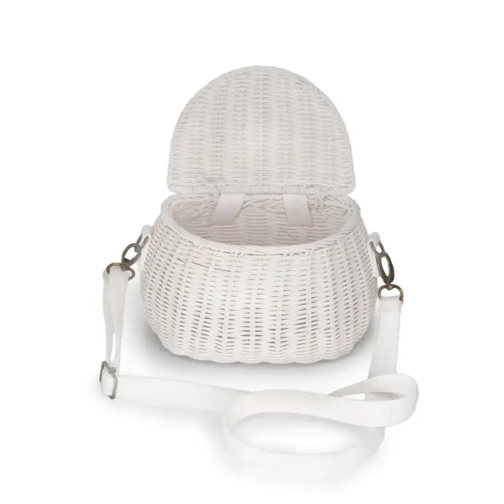 Sac panier décoratif en rotin pour enfants | Blanc