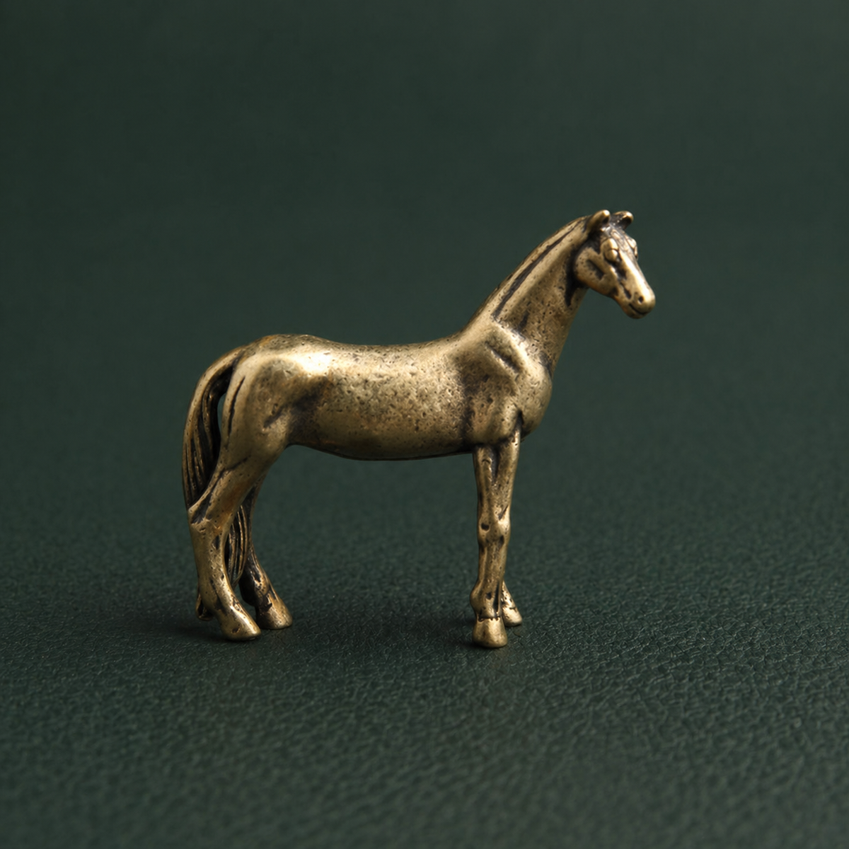 Figurine Le Cheval en laiton antique | Collection "Porte-bonheur"