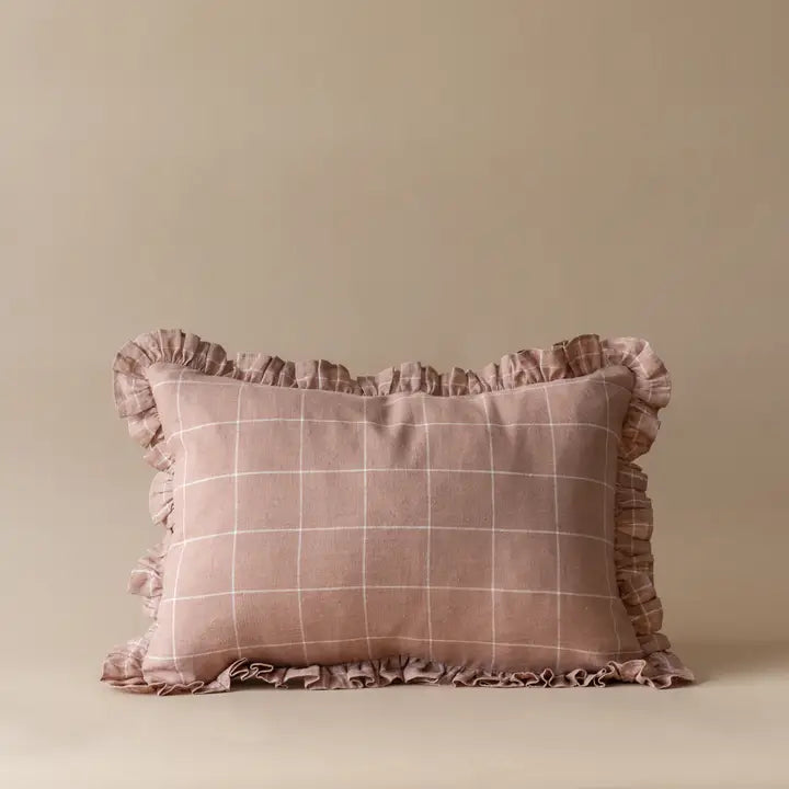 Housse de coussin Callie en lin |À volants