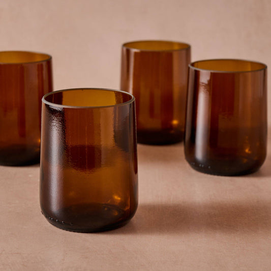 Ensemble de gobelets recyclés | 8 oz ambre