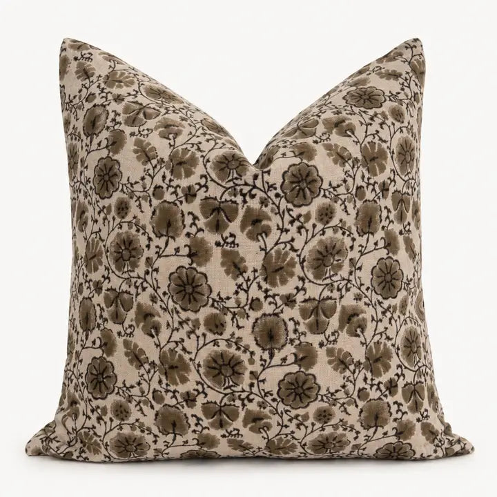 Housse de coussin Daphné  | Floral Noix de muscade