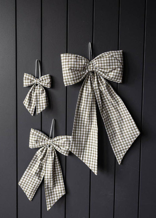 Nœud | Tissu vichy vert