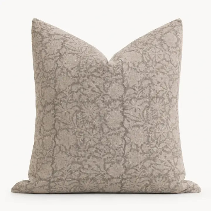 Housse de coussin Augustine |  Imprimée à la main motif laurier