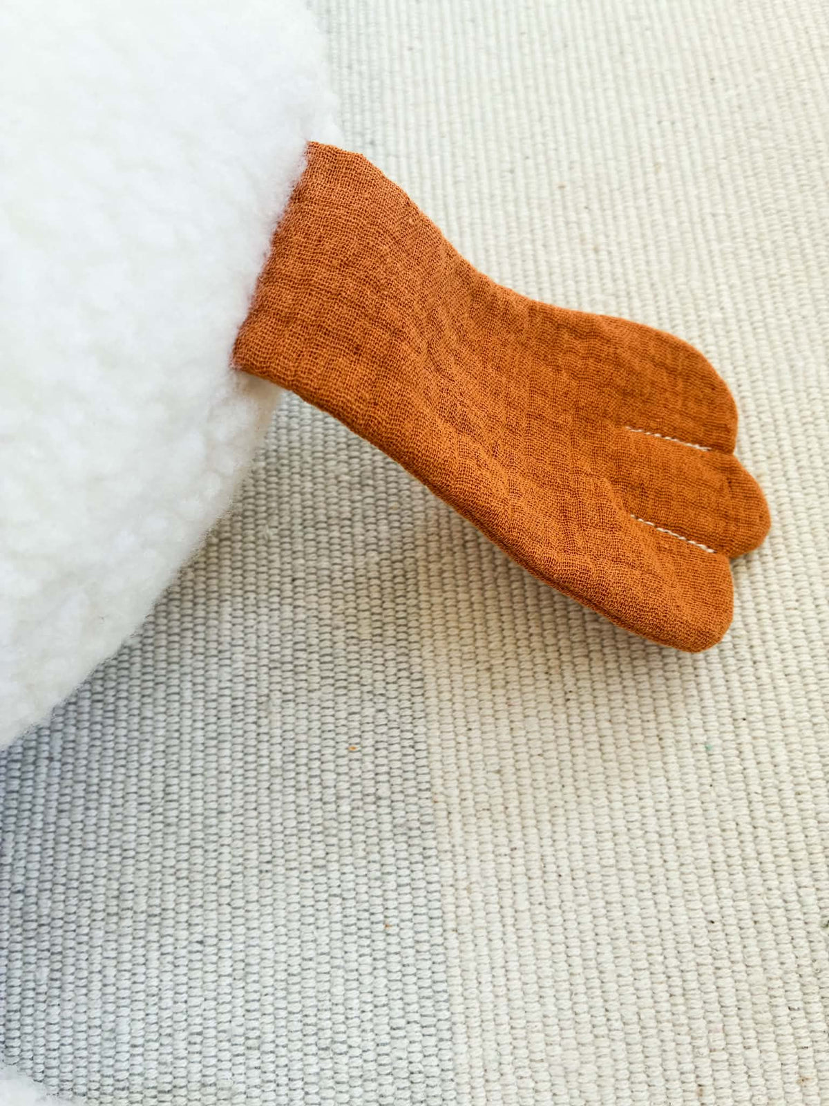 Peluche oie en sherpa douce