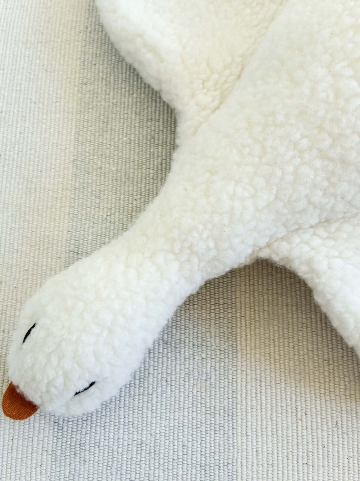 Peluche oie en sherpa douce