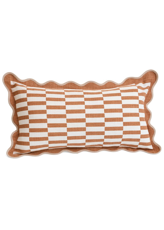 Housse de coussin avec bordure à volants