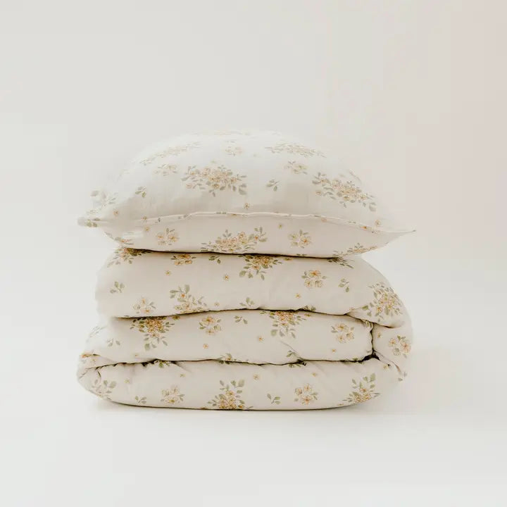 Ensemble literie Flora pour lit simple | Fleurs anciennes