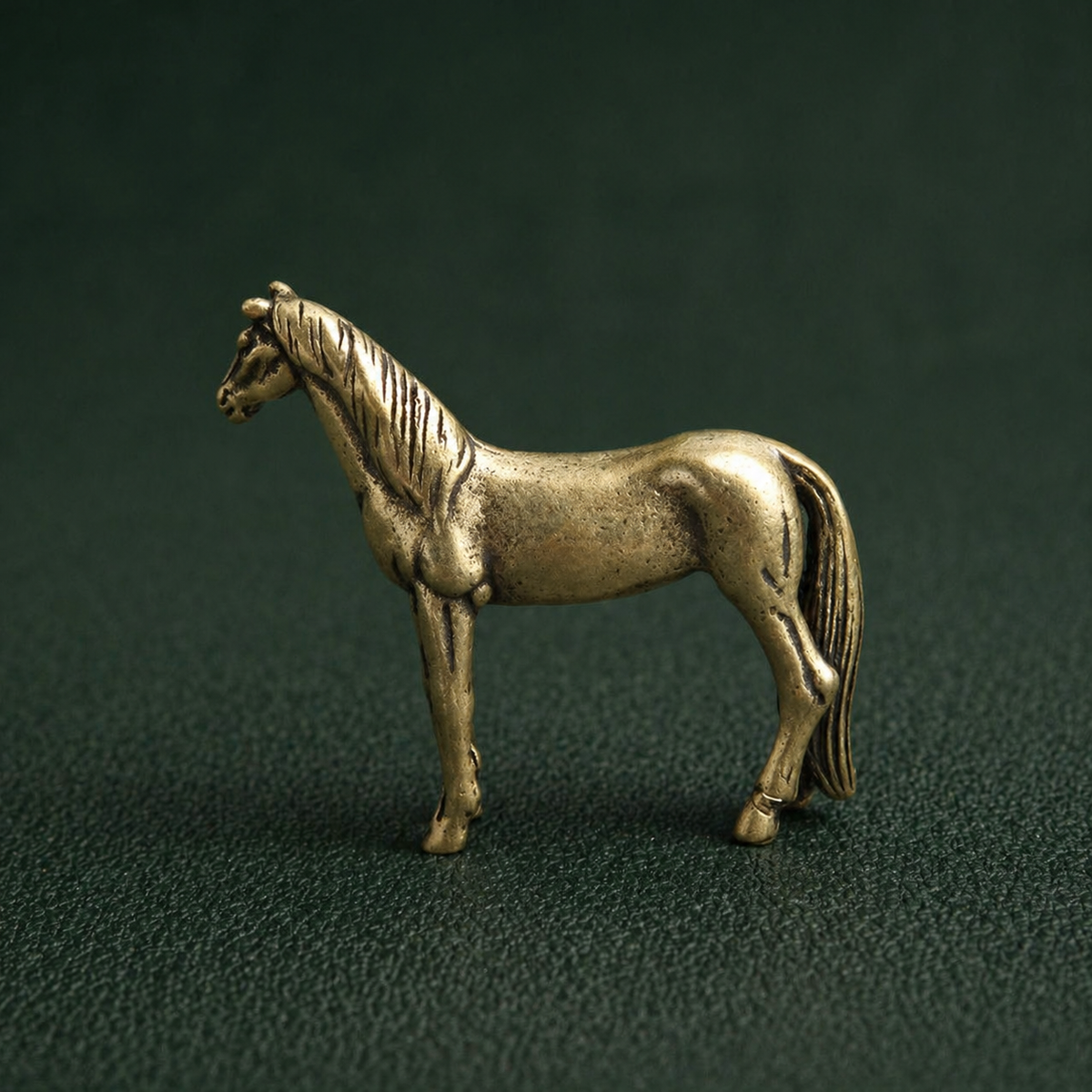 Figurine Le Cheval en laiton antique | Collection "Porte-bonheur"