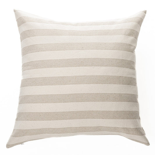 Coussin à rayures crèmes et taupes Dina