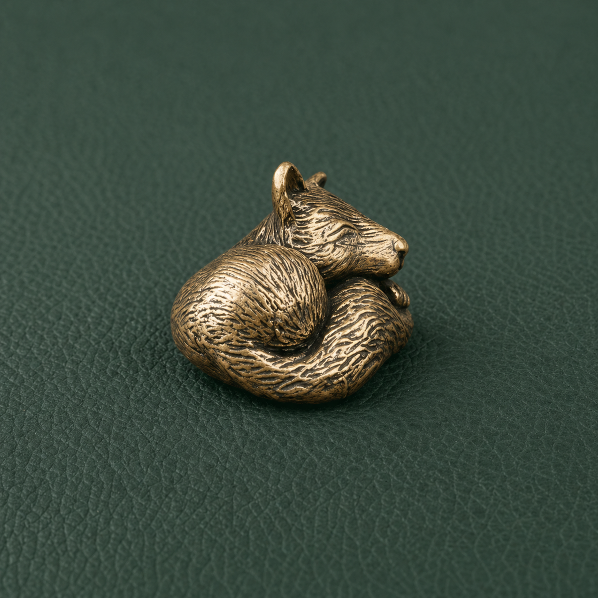 Figurine Le Renard en laiton antique | Collection "Porte-bonheur