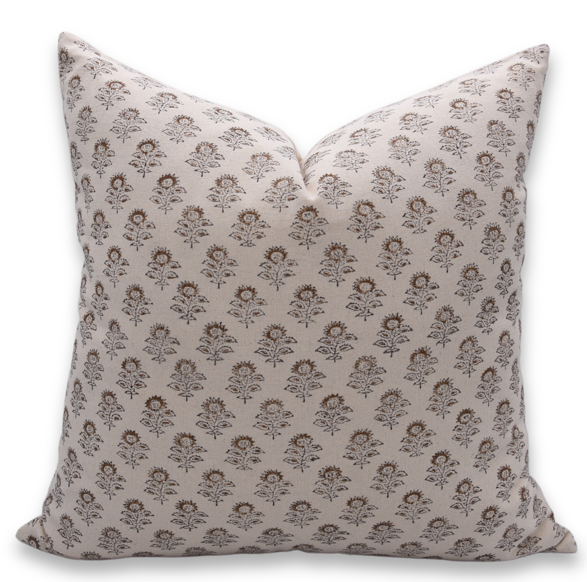 Hand-printed duck canvas cushion cover - Bagru Buti: Duck Canvas / Printed on both sides / 20 x 20 inches