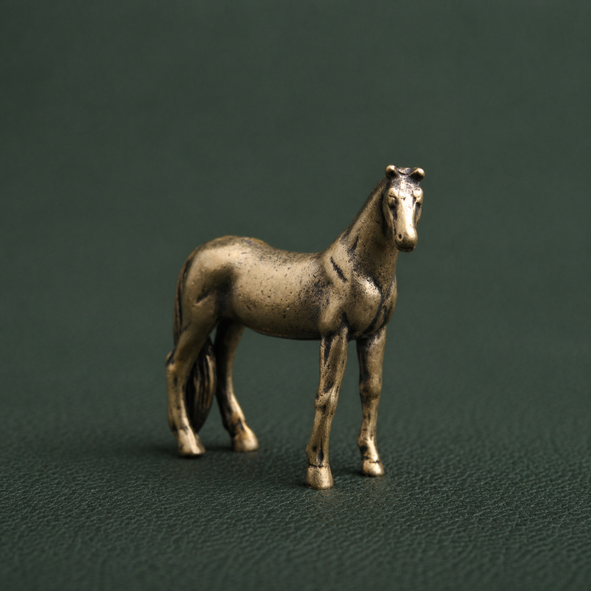 Figurine Le Cheval en laiton antique | Collection "Porte-bonheur"