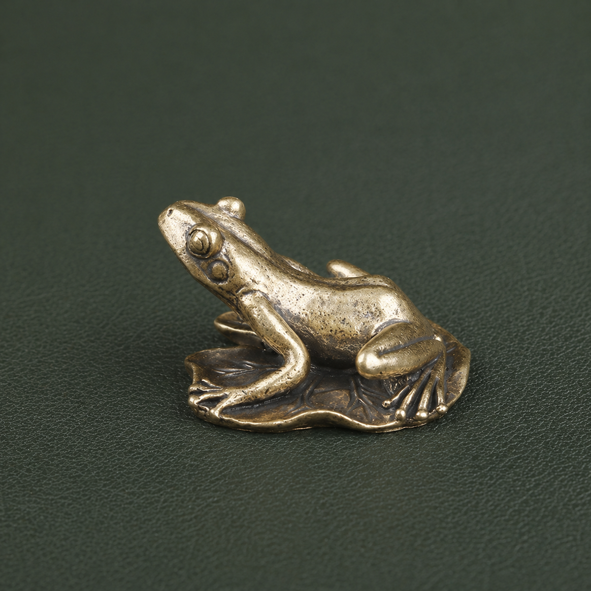 Figurine La Grenouille en laiton antique | Collection "Porte-bonheur
