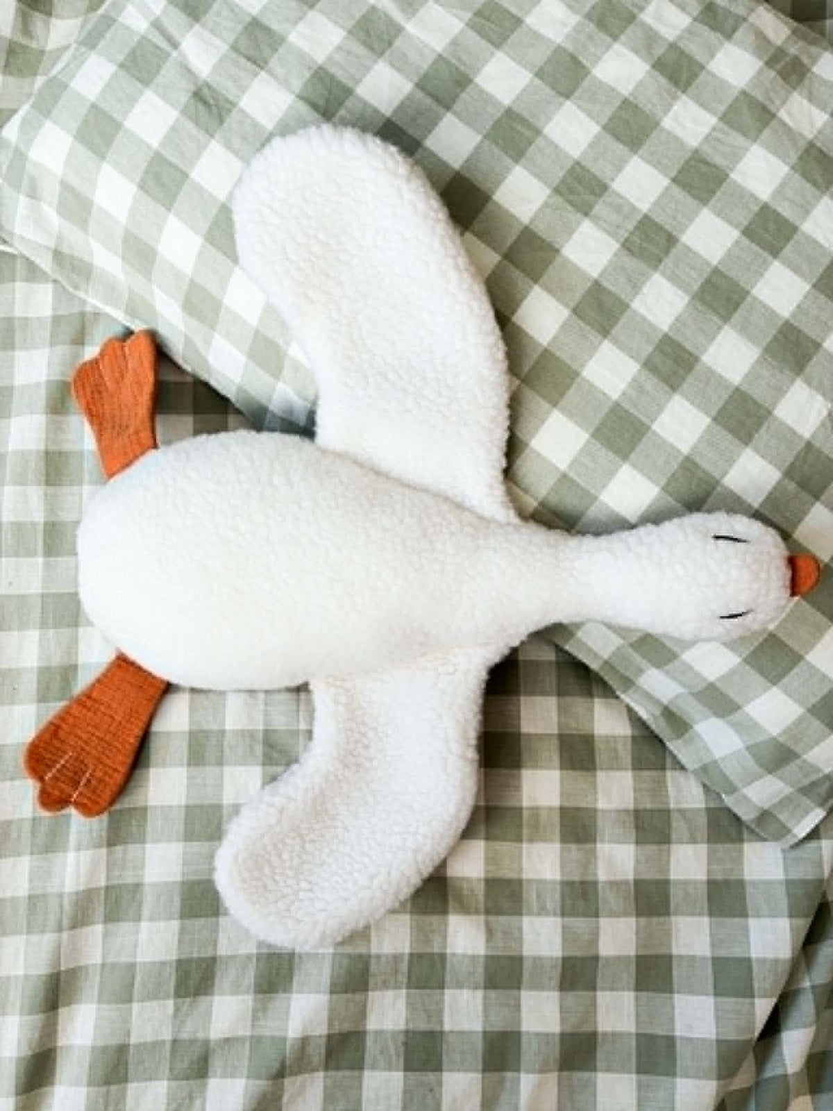 Peluche oie en sherpa douce