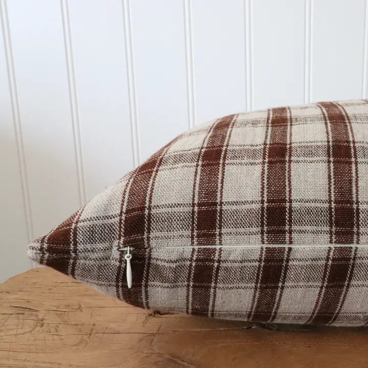 Housse de coussin Raphaël | Tissé rouge-brun