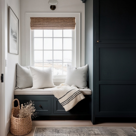 Housse de coussin Meggie Motif Vichy | Greige et bleu cendré