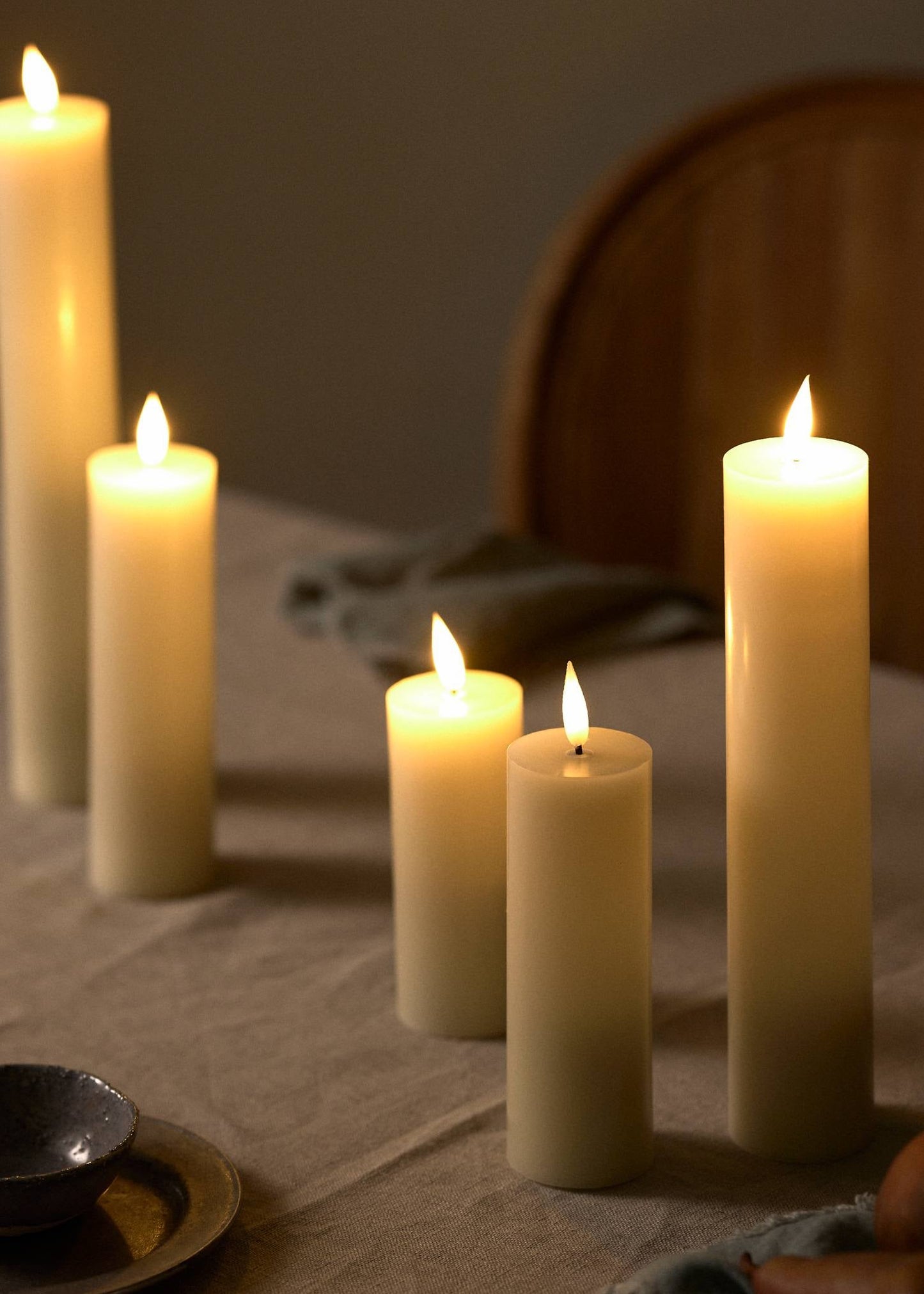 Bougies sans flamme à mèche 3D – Lot de 6