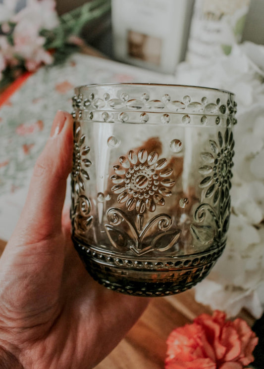Verres décorés de motifs floraux | lot de 2