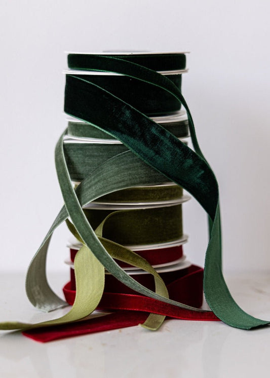 Ruban de velours vert forêt