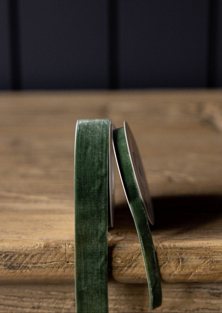Ruban de velours vert forêt